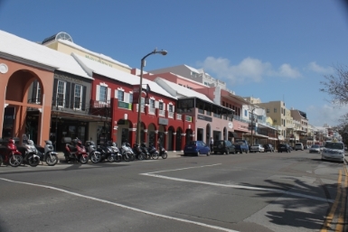 Front Street restaurants and stores